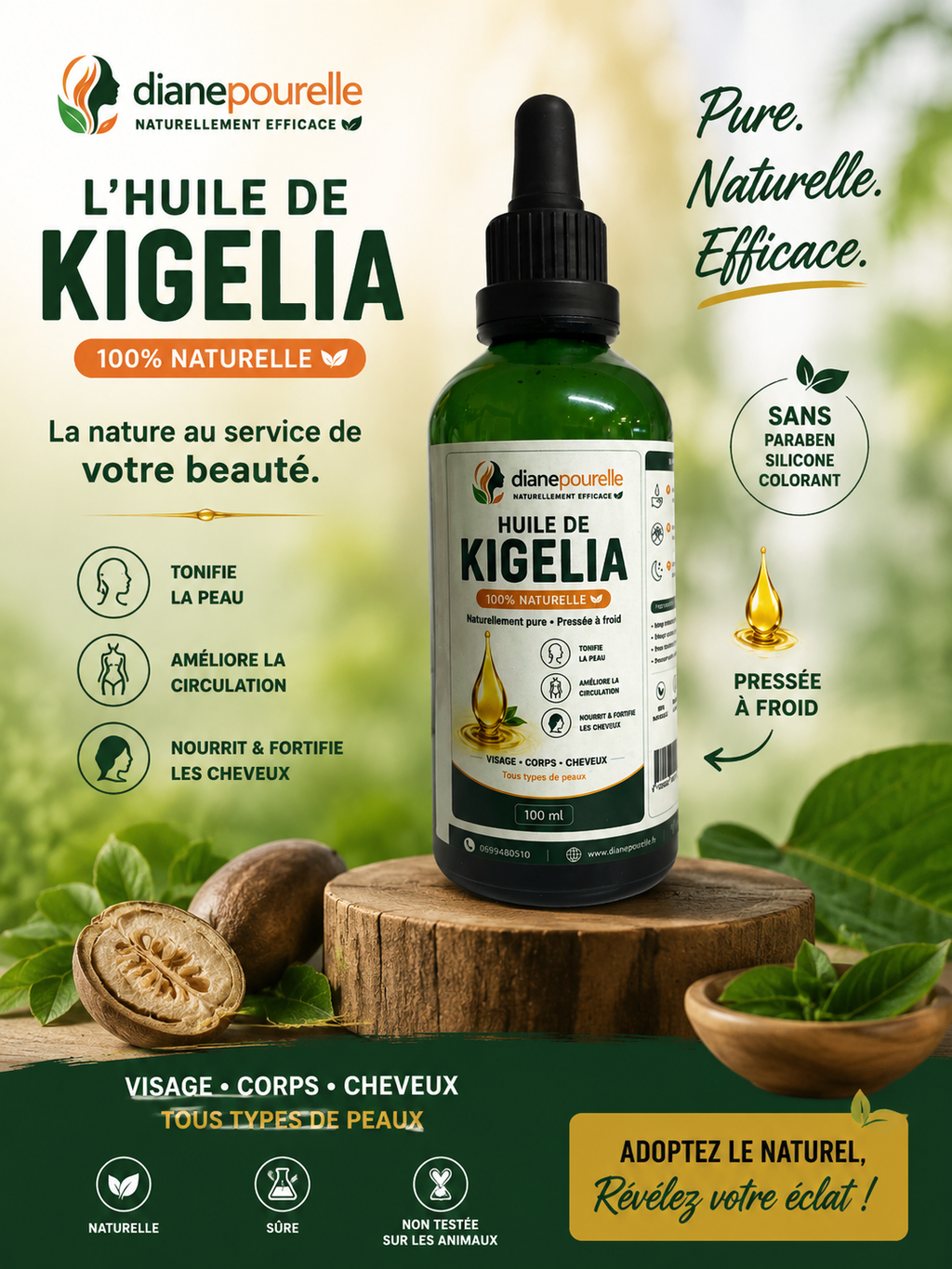 Huile de kigelia africana