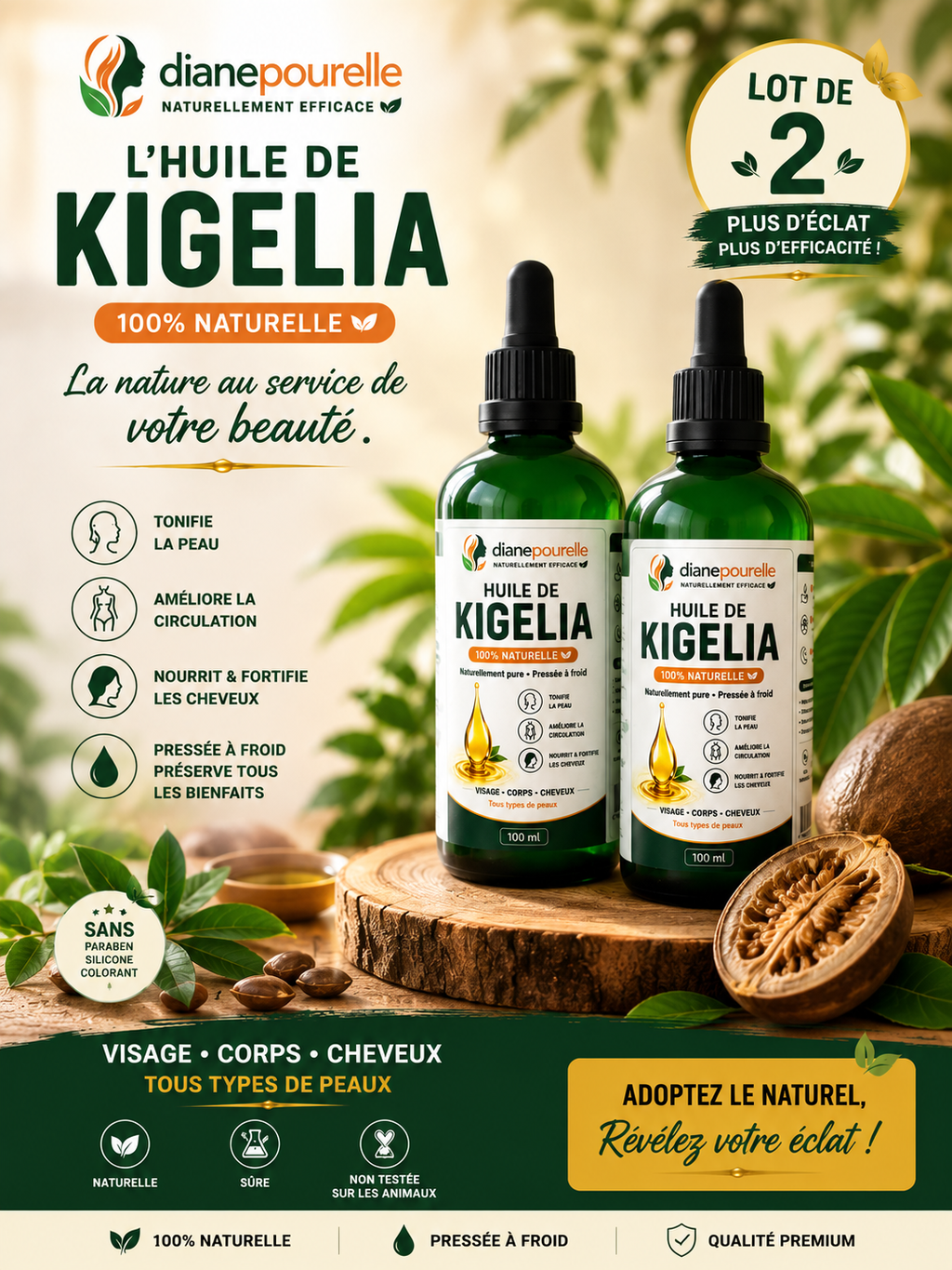 Huile de kigelia africana